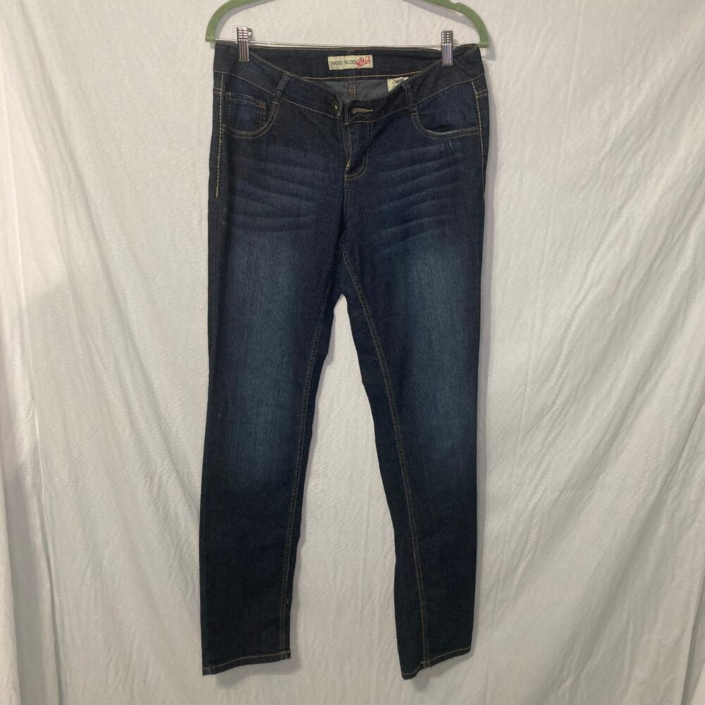 Paris Blues Size 11 Blue Stretch Denim Embroided Back Pocket Jeans